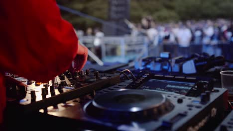 close up of dj desks