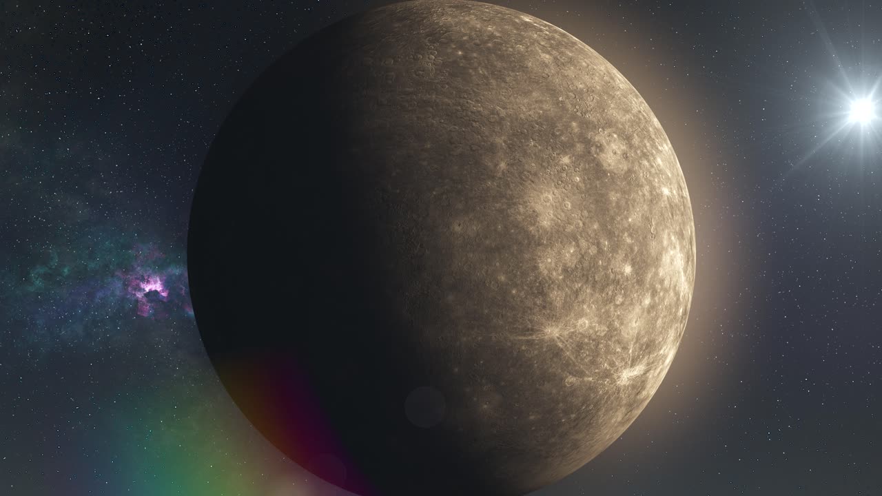 Planet Mercury in Space