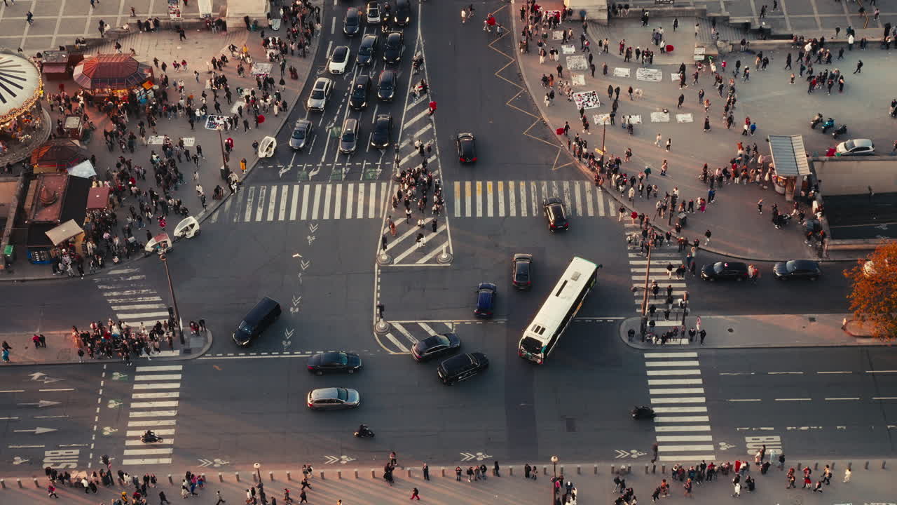 Busy Parisian Intersection