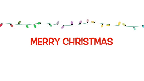 merry christmas text with colorful garland on white background 2