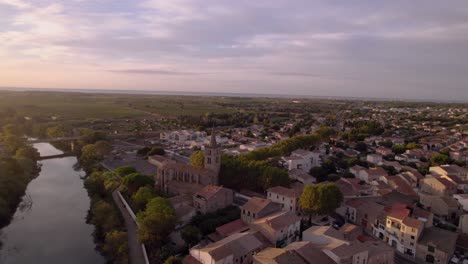 aerial: the french city of béziers in southern france