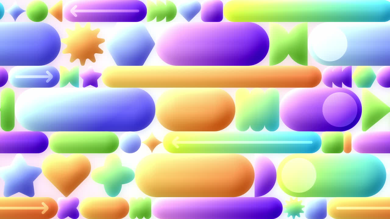 Griglia di forme morbide e colorate