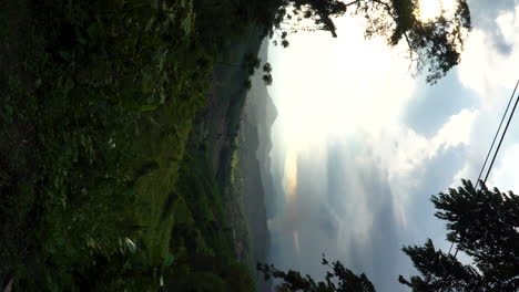 Evocative-tropical-landscape-of-an-expansive-forest-and-mountains,-with-elements-of-deforestation