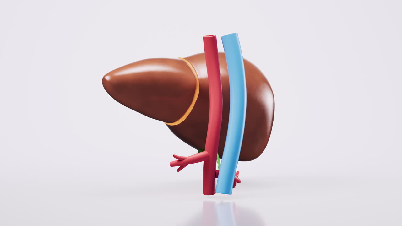 Loop animation of liver organ, 3d rendering.