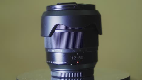 lente recortada de la cámara, zoom 12-60, rotación 360, equipo de fotografía, cámara lenta, primer plano, 4k