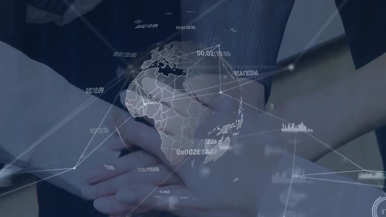 다양한 사업가들이 함께하는 연결 네트워크와 세계를 애니메이션화합니다.