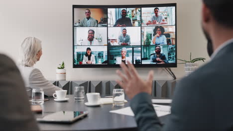 business people, video conference