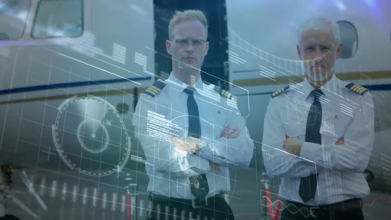 animación de la red global de conexiones con pilotos en segundo plano