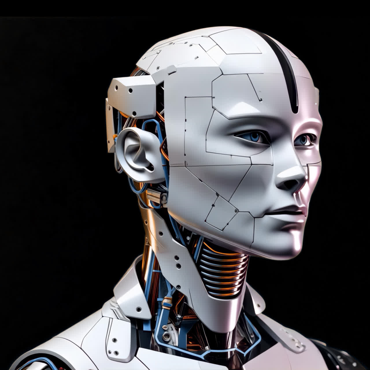 AI robot animation isolated asset, transparent 4K video, alpha channel, ProRes 4444