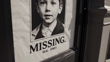 missing child poster from 1903