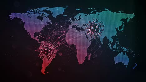 this image offers a visual representation of the global spread of various viruses, featuring data points carefully marked across different continents