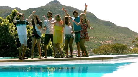 happy friends dancing
