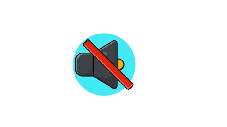 Animated Mute Speaker Icon on White Background