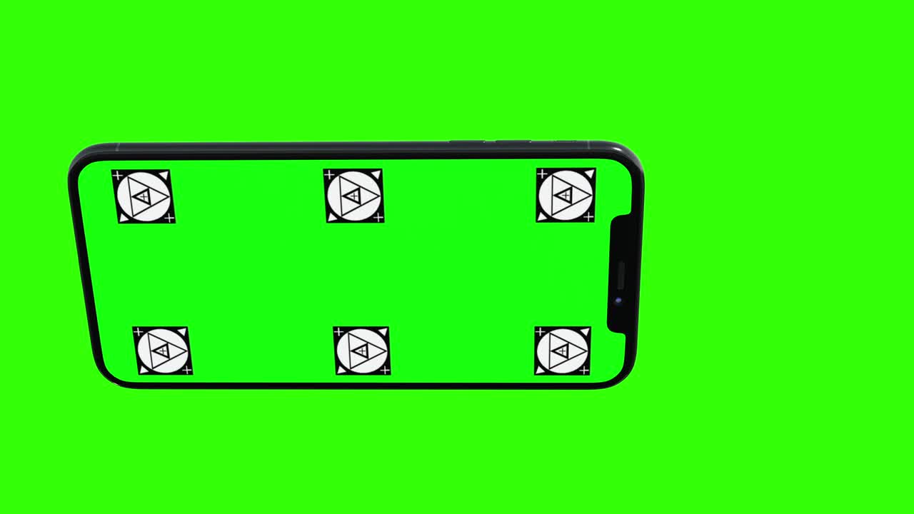 녹색 화면을 가진 고립된 스마트 폰