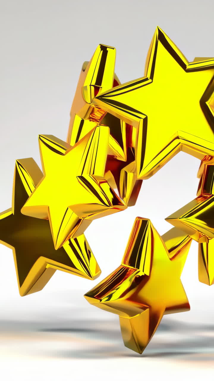 Shiny Golden Stars Abstract Composition