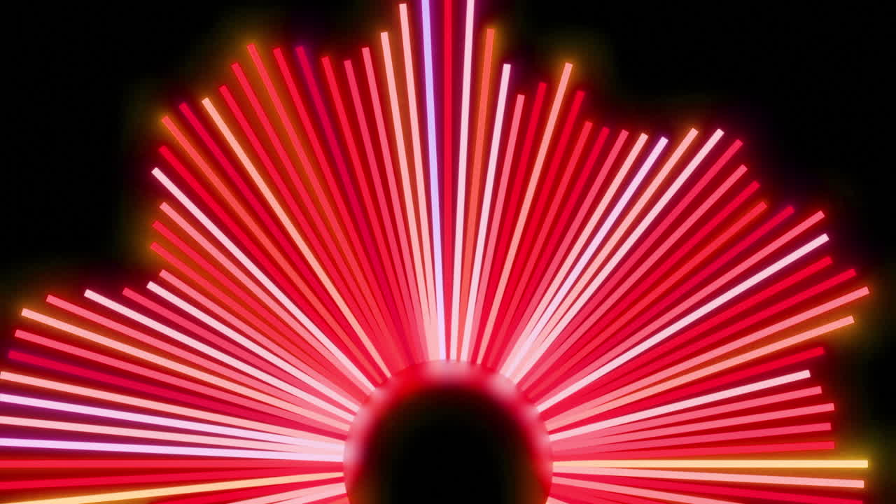 líneas abstractas de neón radiantes sobre un fondo negro