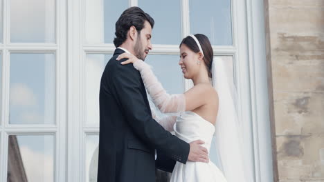 couple in love on their wedding day