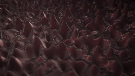 3d animated reddish fluid metallic substance in abstract wave-like motion