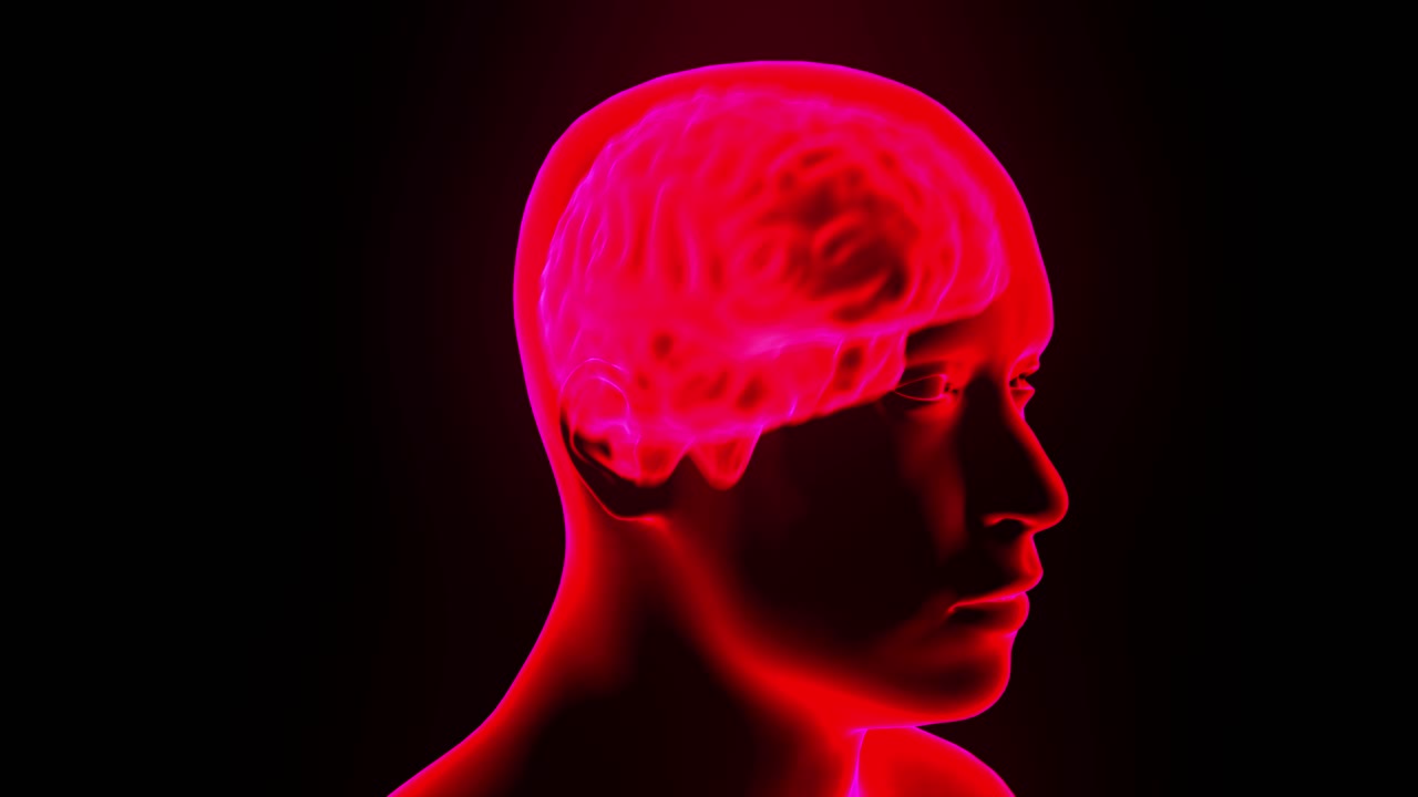 두뇌 홀로그램 회전 스파크 번개 전기 두통 뉴런 루프 4k