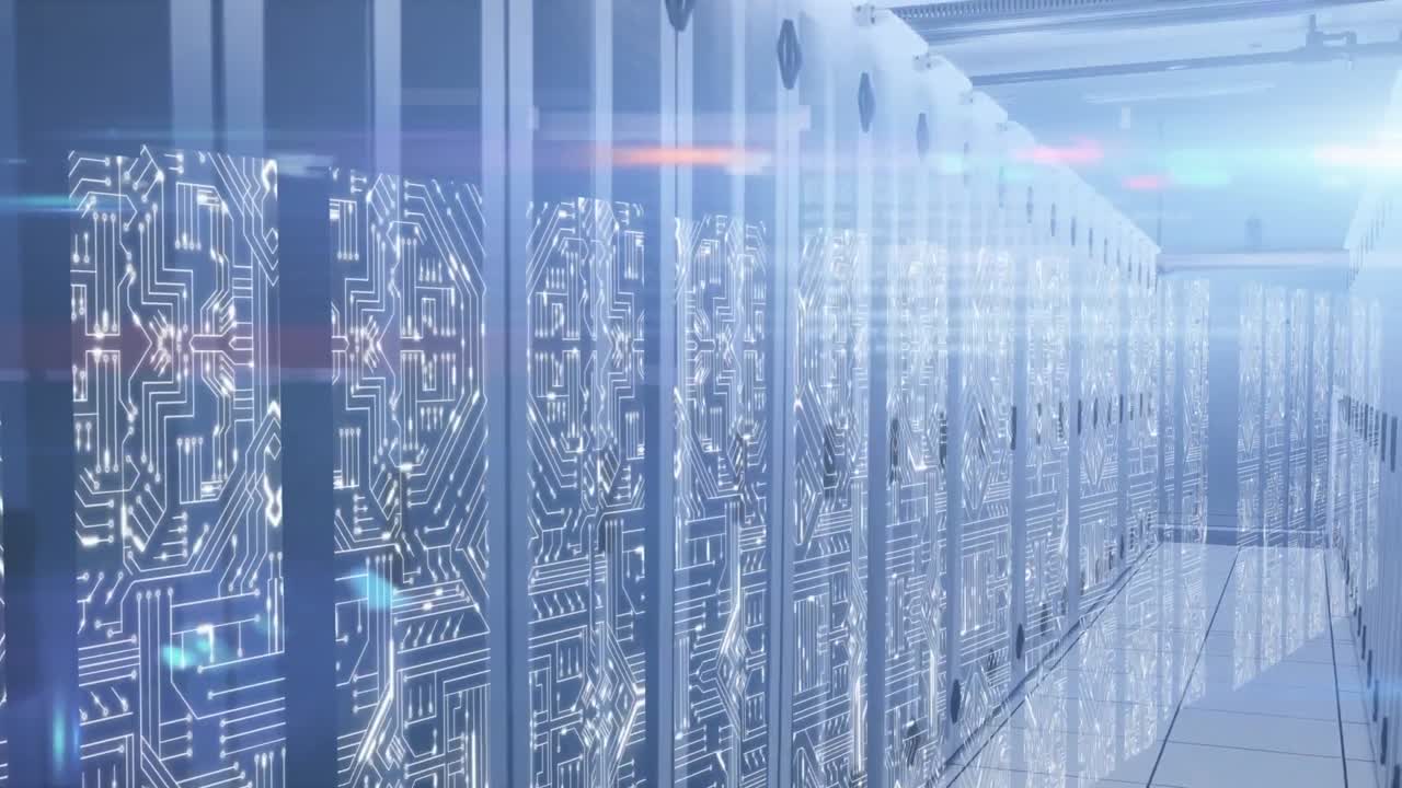 Animation of lights and data processing over servers