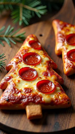 christmas tree pizzas