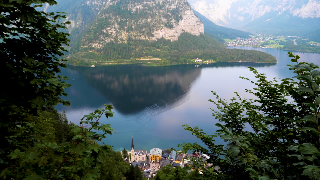 View from the Mountain over beautiful Hallstatt, Upper Austria