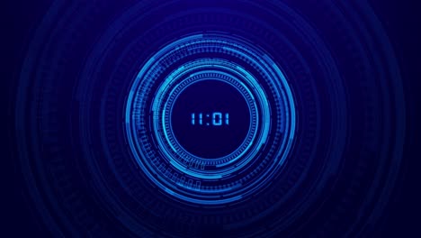 futuristic digital clock interface