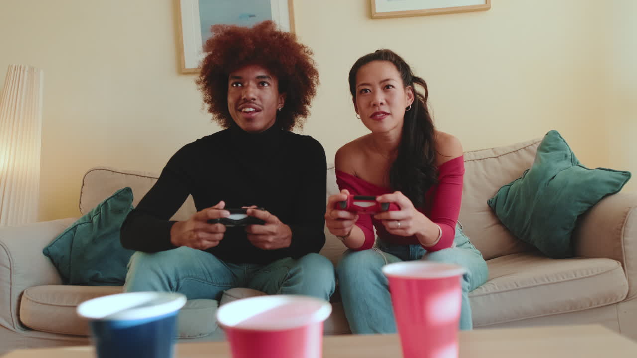 People playing video games together