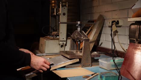 leatherworking process in a workshop