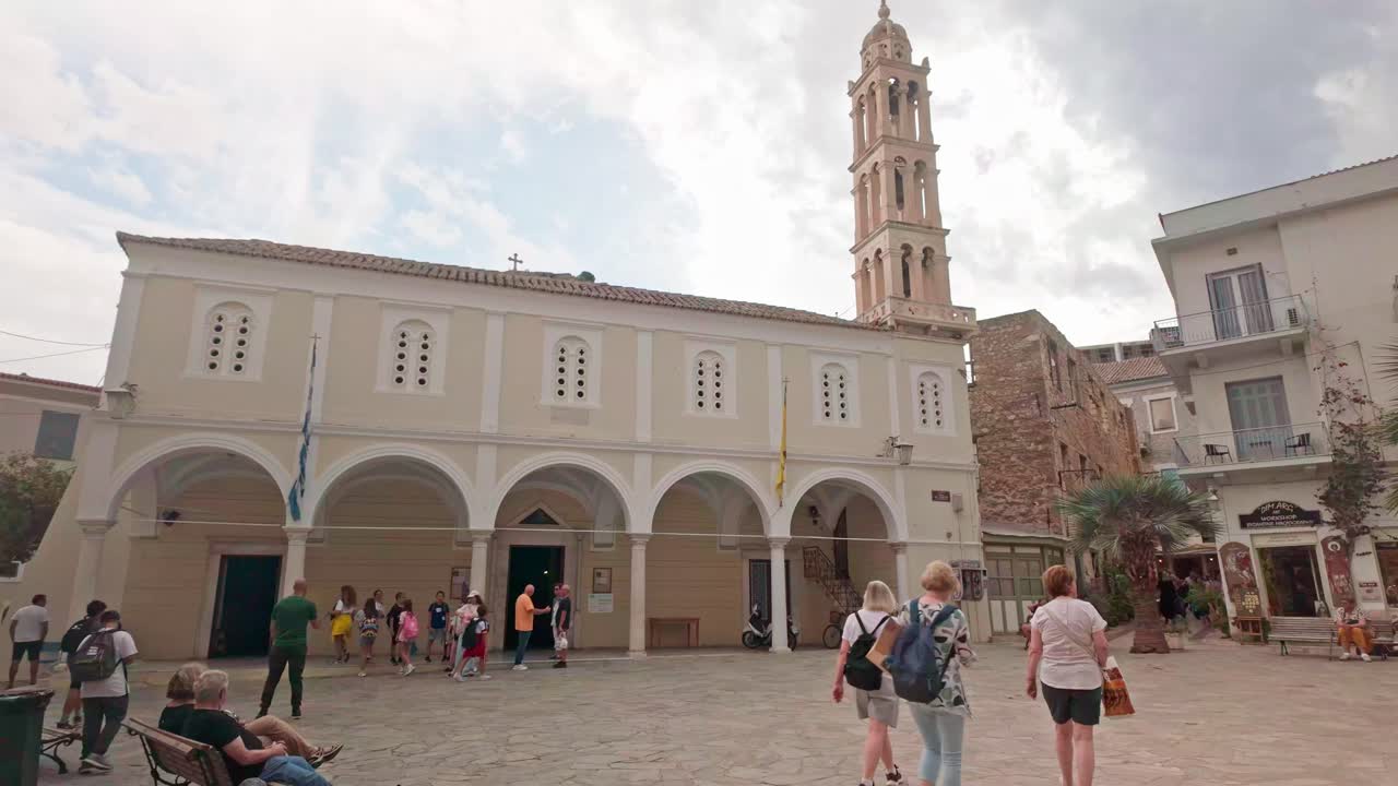 Archaeological Museum square Nafplion Tourists explore city centre