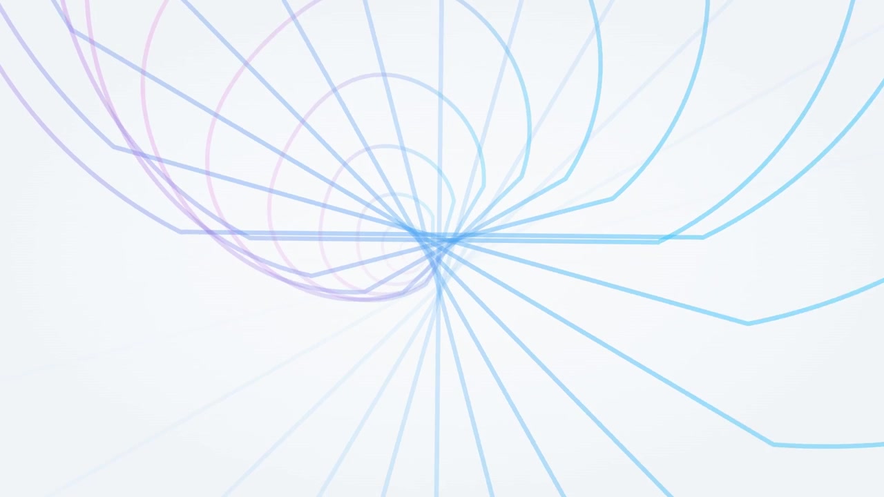 Animazione geometrica astratta di linee blu e viola rotanti