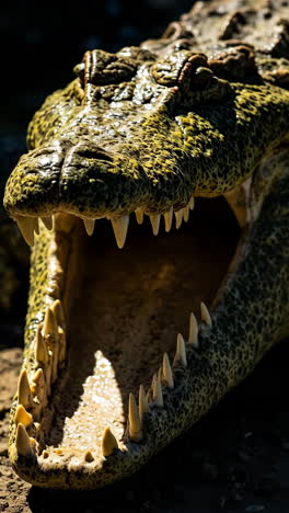 close-up of a crocodile's head and jaws