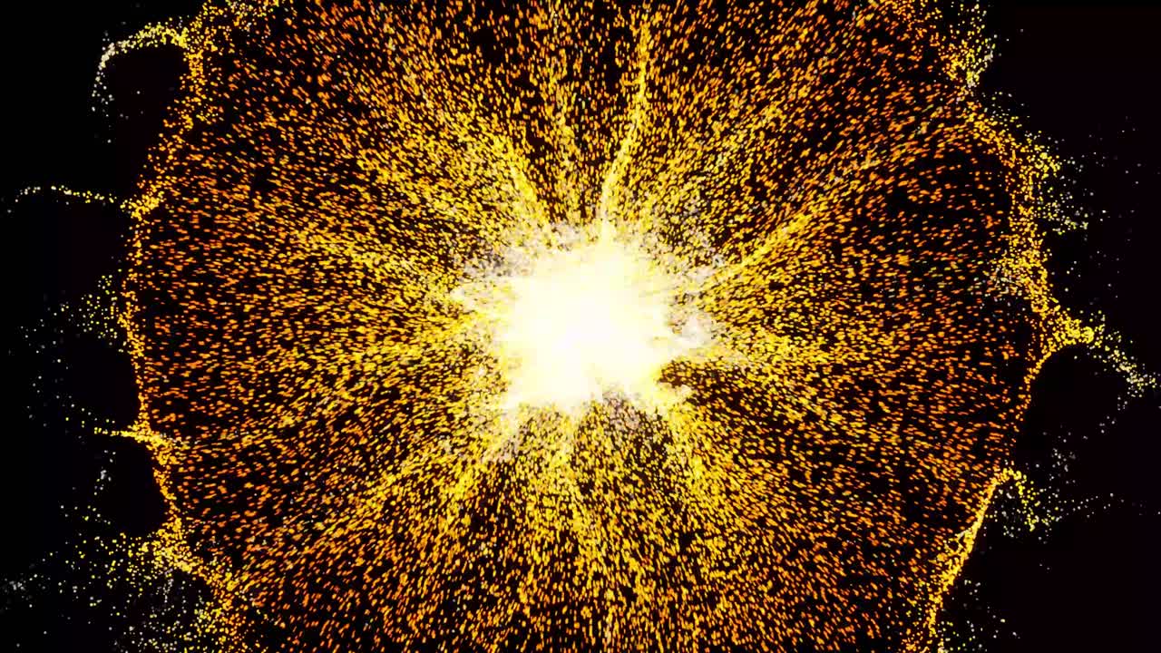 визуальные эффекты, vfx, увеличение частиц солнца на черном фоне 3d-анимация