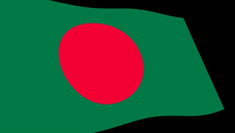 bangladesh flag slow waving in perspective, animation 4k footage