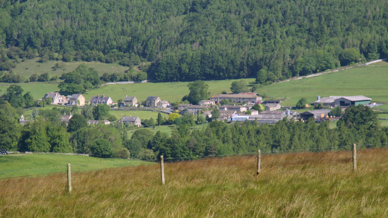 Long shot of Village of Marske at Downholme and Downholme viewing point
