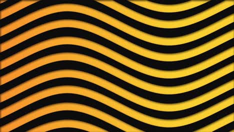 fondo colorido abstracto con ondas negras y amarillas que fluyen lentamente, bucle sin costuras. animación. líneas onduladas brillantes que se mueven sin fin