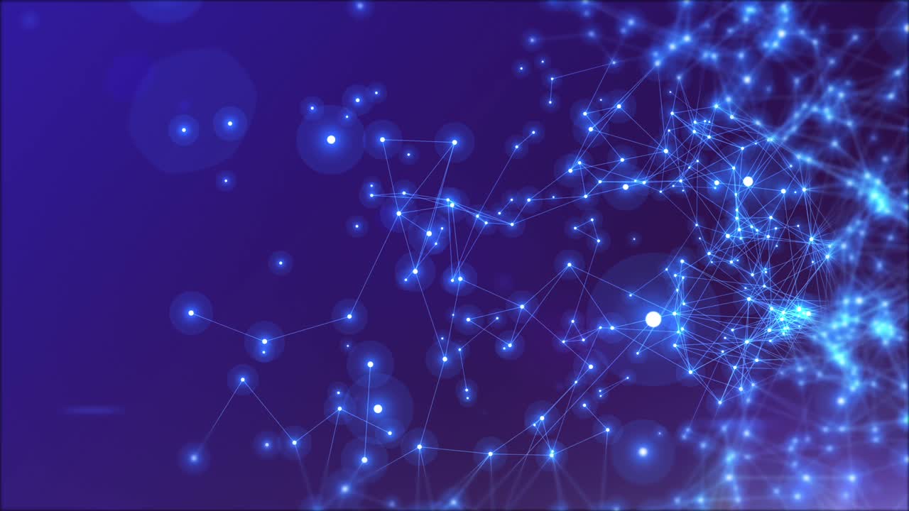 nodos azules y líneas corriendo alrededor