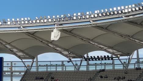 optus stadium perth roving cricket camera arena lights at top