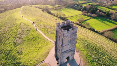 Luftüberführung-Glastonbury-Tor-Im-Vereinigten-Königreich