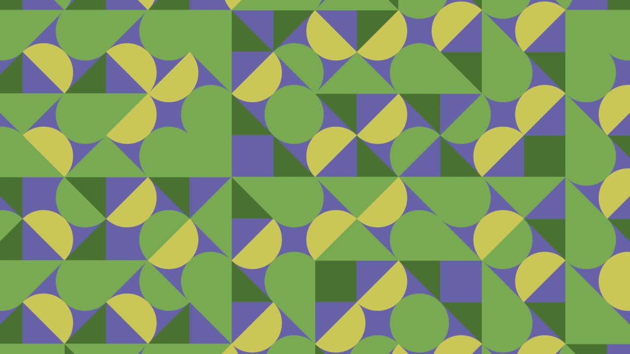 기하학적 패턴의 매우 역동적인 페리 바이올 요소, 평평한 디자인의 원활한 루프 모션 그래픽 배경, 기하학적인 타일과 함께 추상적인 애니메이션 패턴