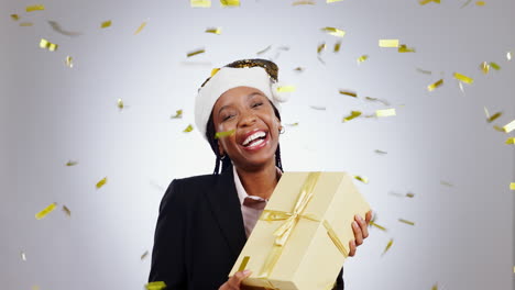 Confetti,-celebration-and-woman-face