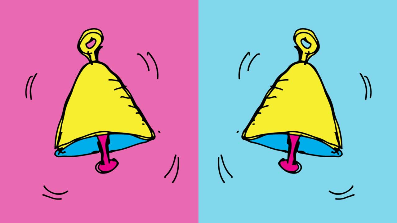 어린이들이 종의 주제로 팝 아트 시엄리스 배경을 그리고 있습니다.