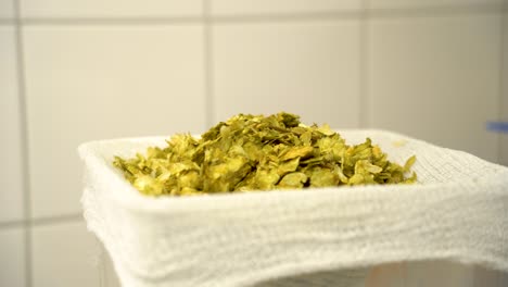 Medir-El-Lúpulo-Para-Agregar-Al-Puré-En-El-Proceso-De-Elaboración-De-Cerveza