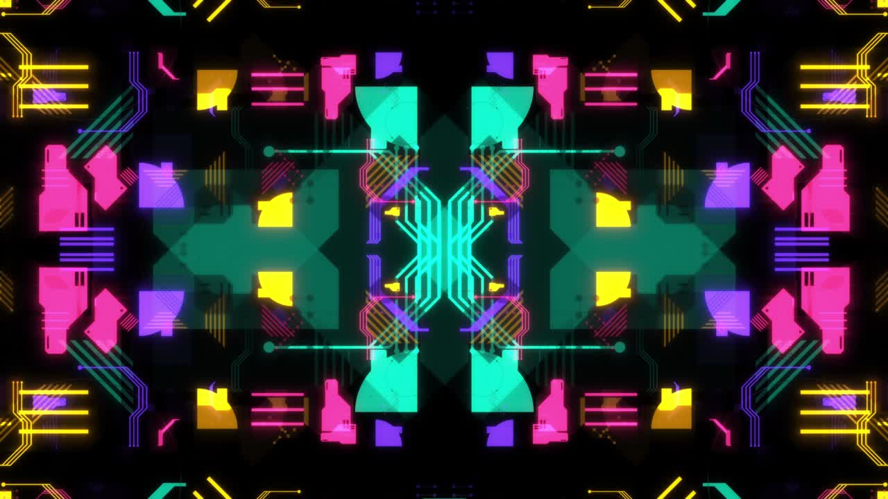 patrones geométricos coloridos y un bucle infinito de