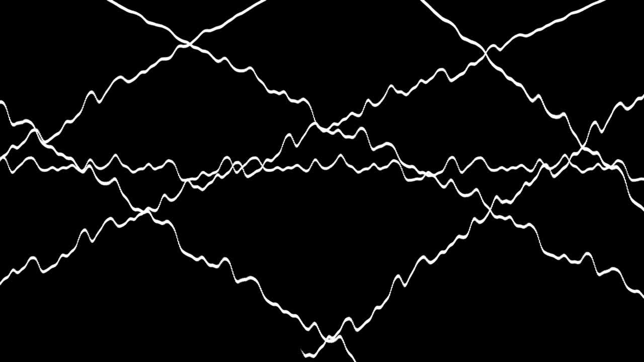 Randomly moving white lines on black background