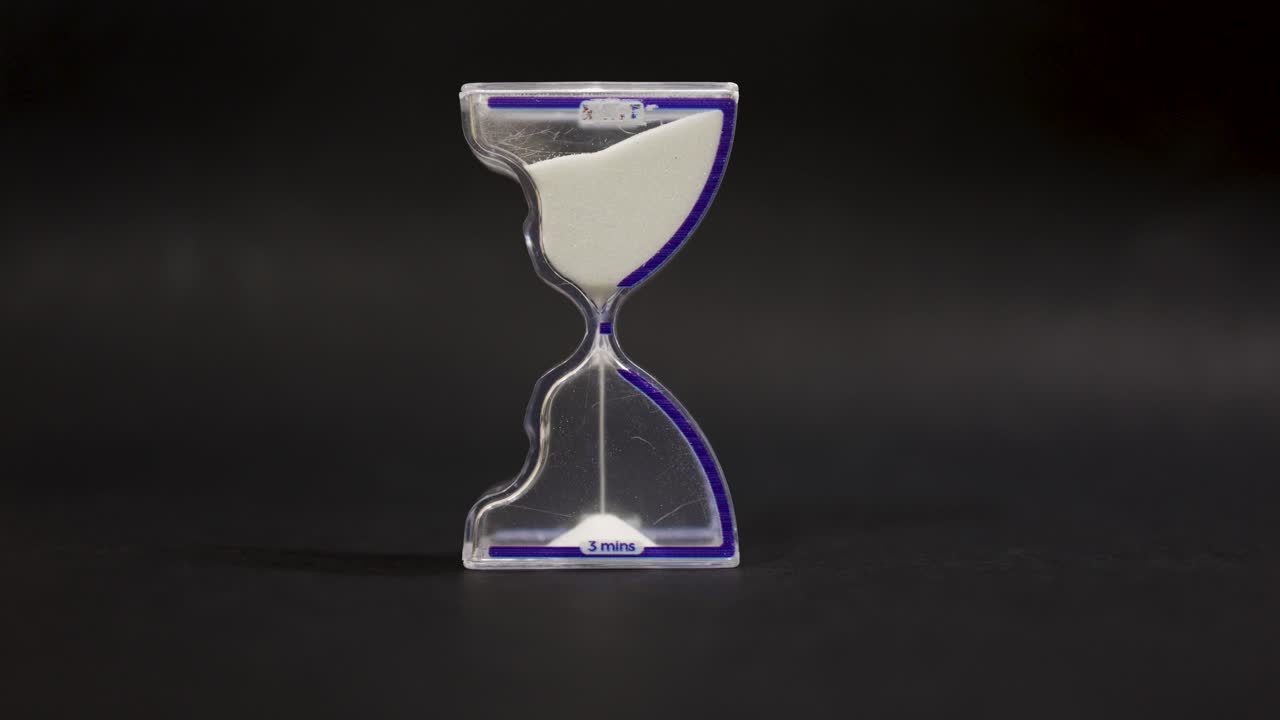 transparent hourglass on dark background for efficiency and planning
