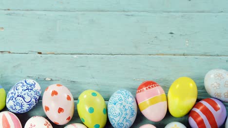 Painted-Easter-eggs-on-wooden-surface