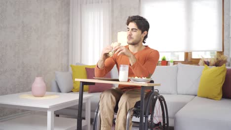 young person with physical disability who eats.