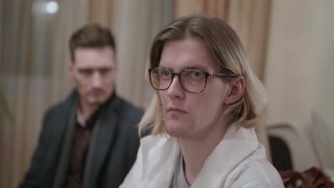 men in discussion