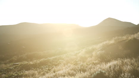 sunset over the valley fields